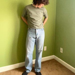 Wrangler's Authentics Relaxed Lightwash mens jeans straight leg dad jeans 30x29